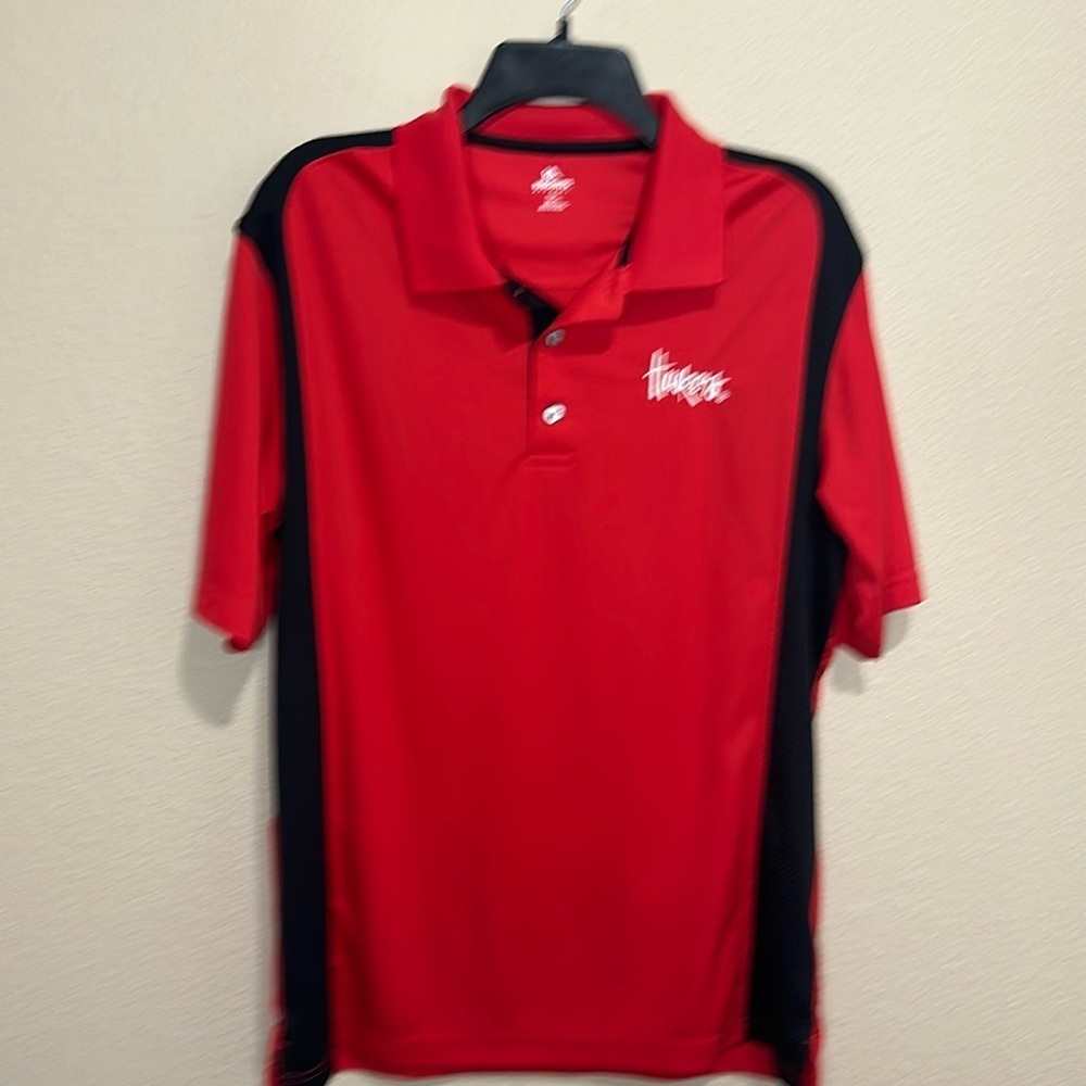 KNIGHTS APARREL Mens’ Nebraska Huskers Quick-Dry Polo, Size M, EUC